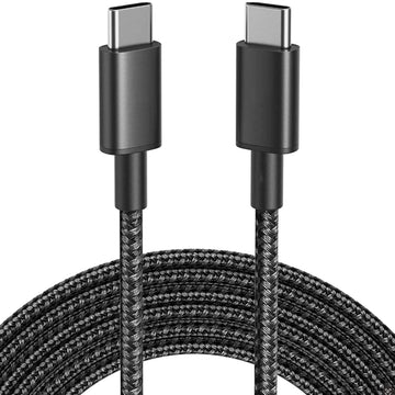 IWIO USB C to USB C Charger Cable 2m USB 2.0 Type C Cable, Fast Charging Power Compatiable with ZTE Zmax Pro - BLACK