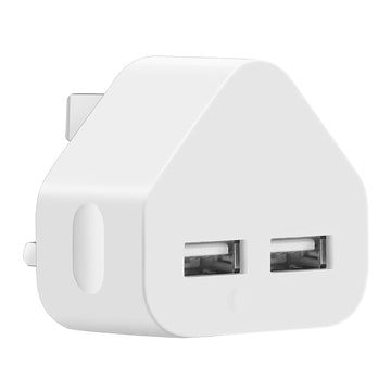 IWIO Dual USB Mains Charger Fast & Compact Power Adapter Compatiable with Nothing Phone (2a) Plus 2024 - WHITE