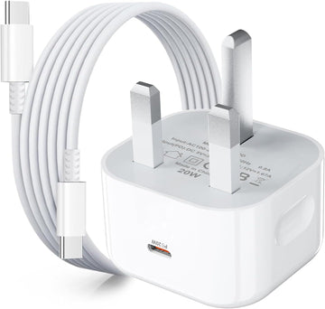 IWIO® Charger USB C 20W PD Type-C Fast Charging Wall Plug with 1m USB C to USB C Cable