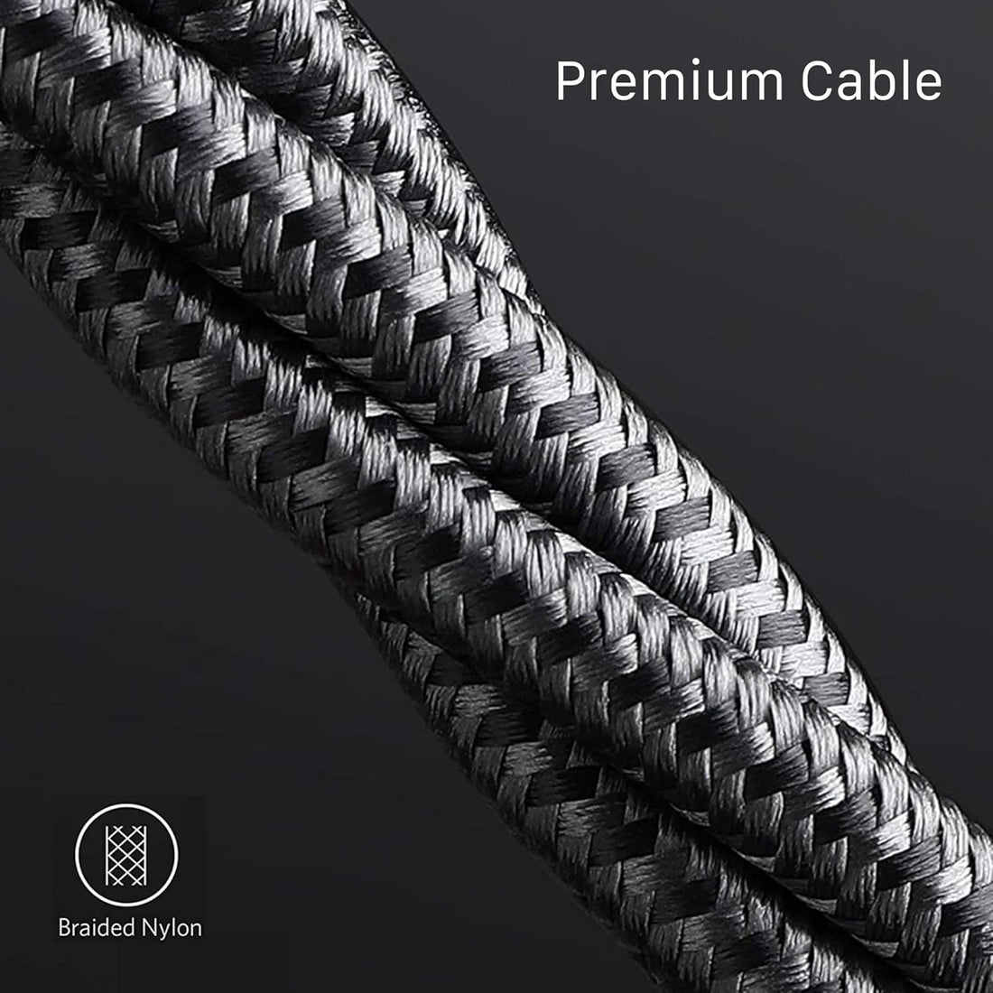 IWIO USB C to USB C Charger Cable 2m USB 2.0 Type C Cable, Fast Charging Power Compatiable with ZTE Zmax Pro - BLACK