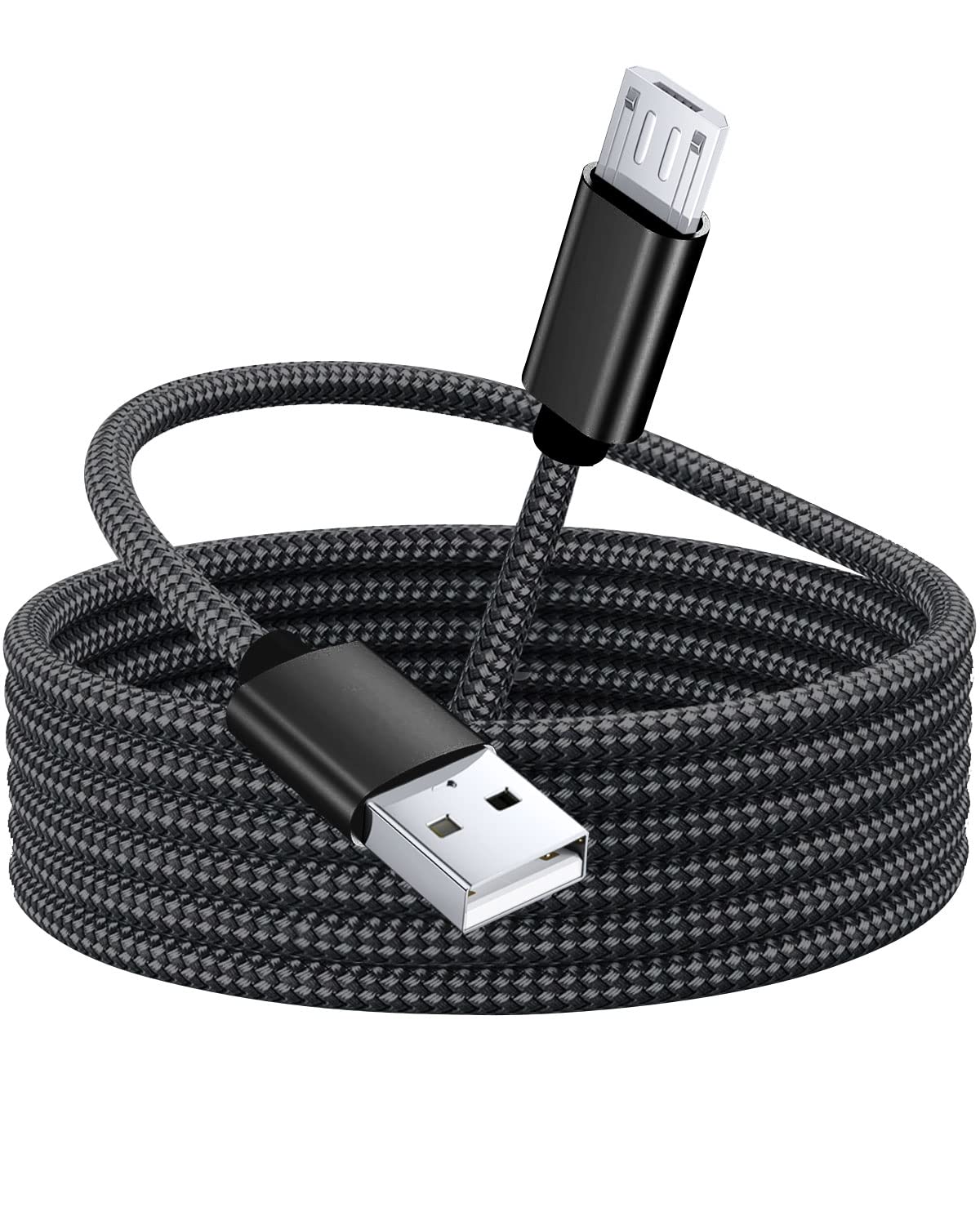 IWIO® 3M Micro USB Cable | Fast Charging & Data Sync | Nylon Braided | Durable Android Charger