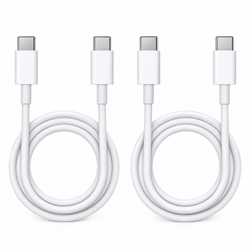 iWIO USB C to USB C Cable 1m, 2 Pack, 60W Fast Charging Cable, USB Type C Charger Cable, 480Mbps Data Transfer, Compatible with iPhone 15/16/17/18/Duo, Samsung Galaxy, iPad, MacBook & More