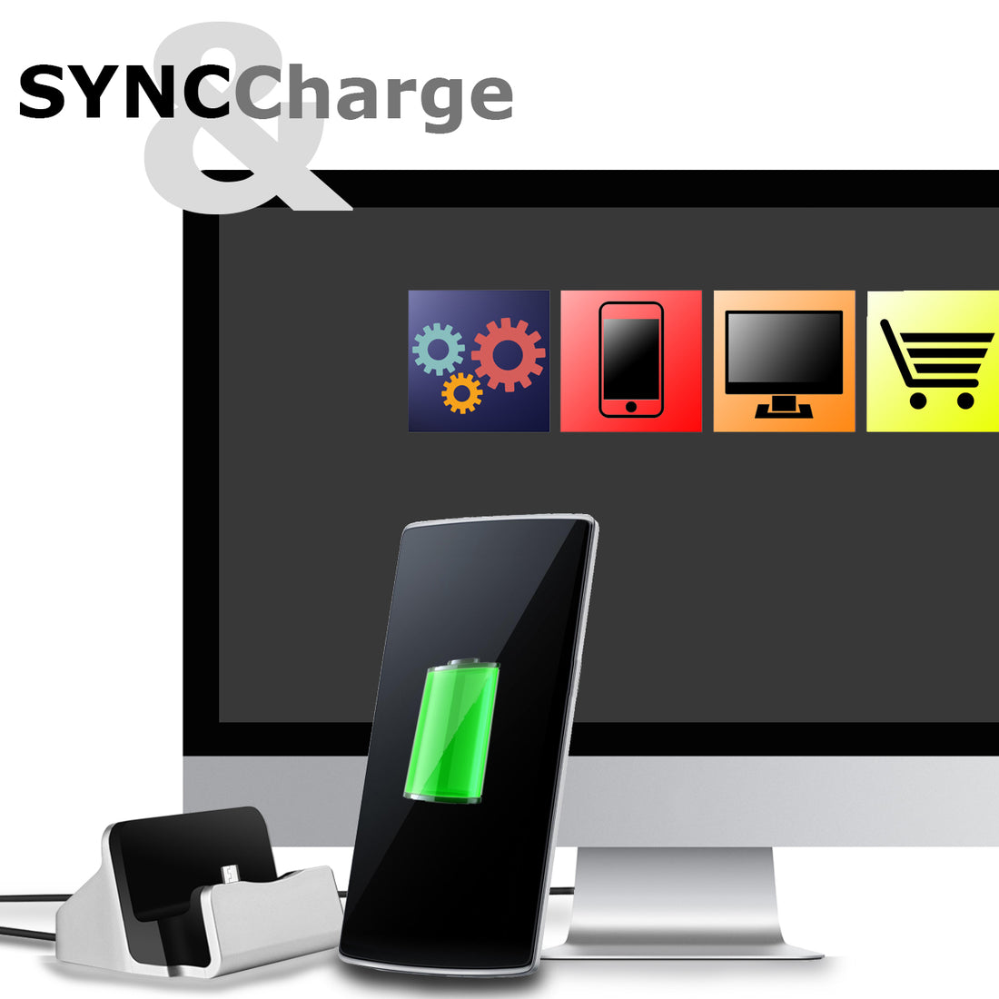 IWIO® Micro USB Charing Dock Desktop Aluminium Charge & Data Sync Charger