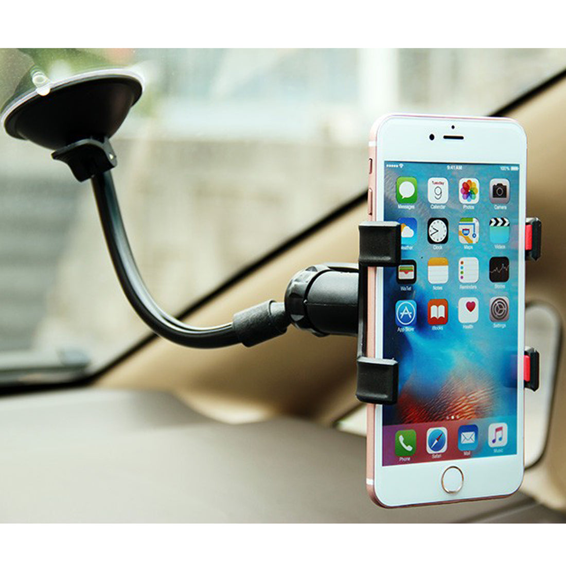 Double Grip 360 Degree Dashboard/Windscreen Suction Mount Mobile Phone Car Holder