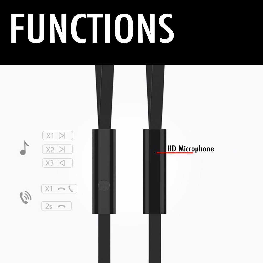 IWIO® Wired Earphones with Mic | 3.5mm Jack | Noise-Isolating | In-Line Controls | Deep Bass Sound