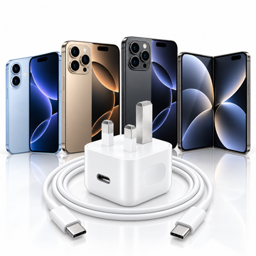 IWIO® Charger USB C 20W PD Type-C Fast Charging Wall Plug with 1m USB C to USB C Cable for Apple iPhone 18 / Pro / Pro Max & Apple iPhone Duo 2026