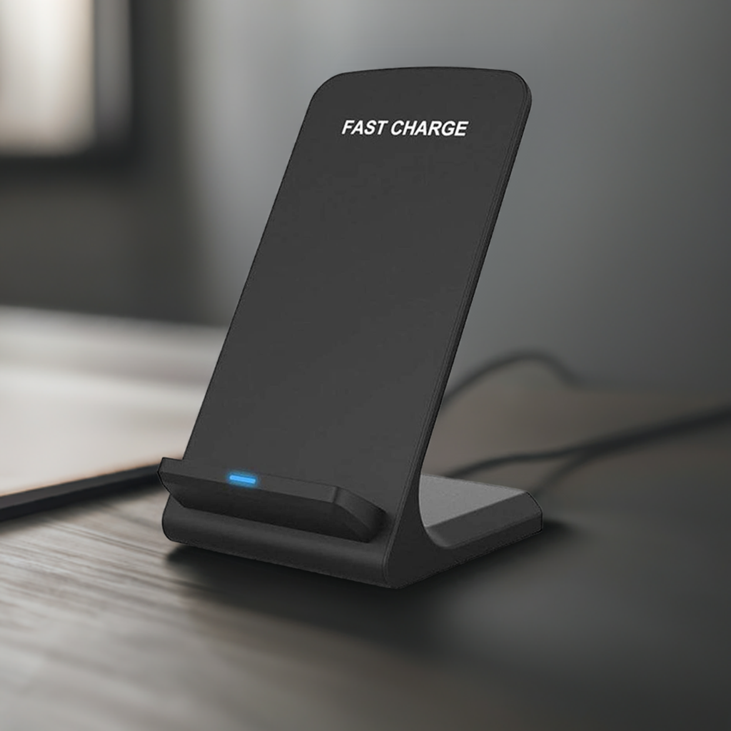 IWIO® Wireless Charger Stand – Black | Qi-Certified Phone Charging Dock
