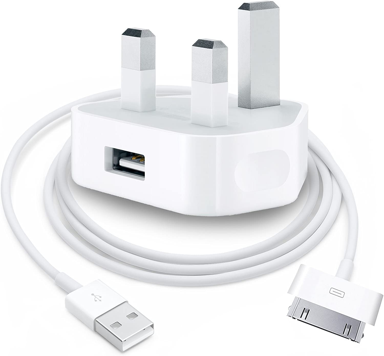 UK 3-Pin USB Charger Plug – 1A Fast Charging | Compatible with Apple iPhone, iPad, iPod
