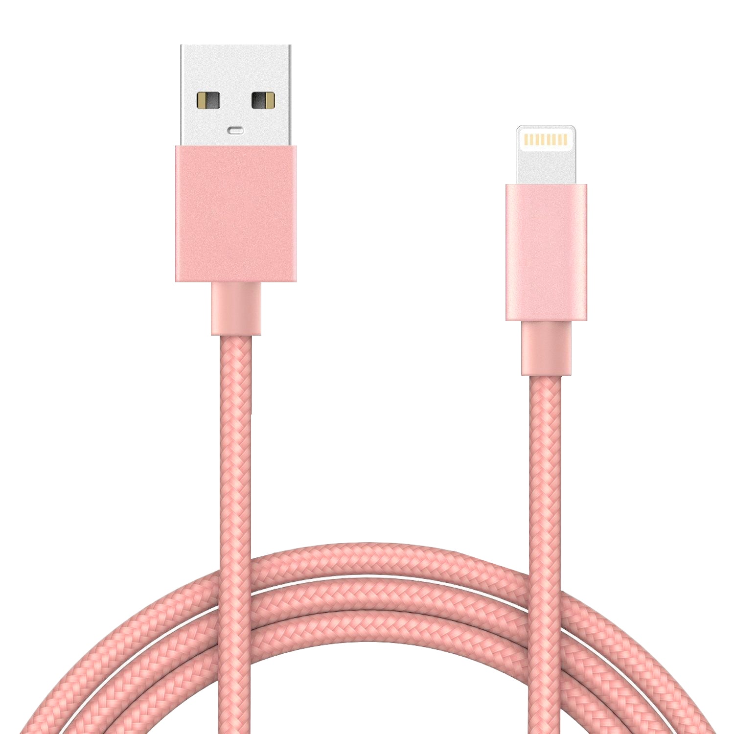 IWIO® USB-A to Lightning Cable (Nylon) - ROSE GOLD